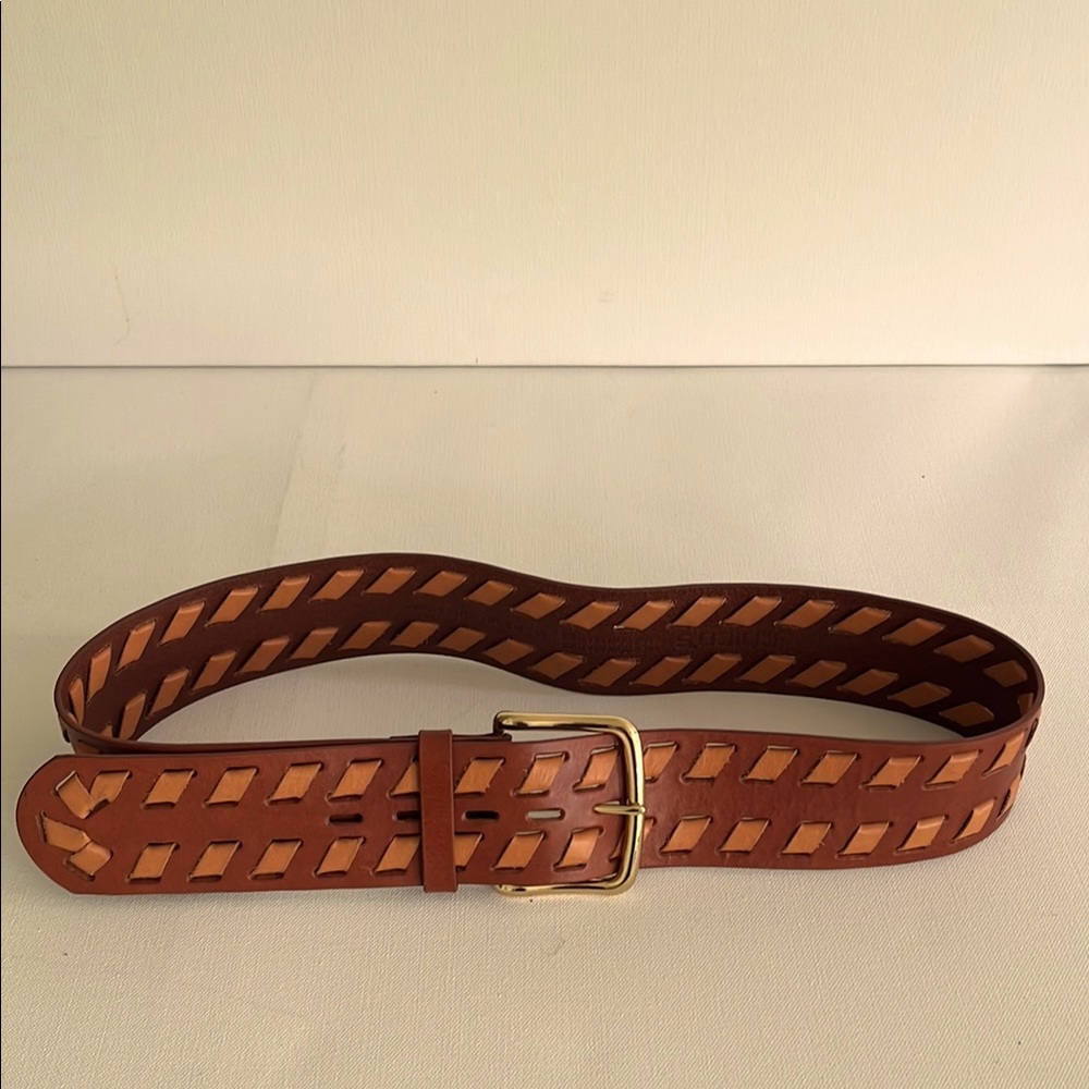 Brown and light brown Leather Belt